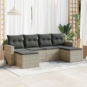 Set de sofás de jardín 6 pzas y cojines ratán sintético gris de , Conjuntos de jardín - Ref: Foro24-3325428, Precio: 390,75 €...