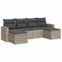 Set de sofás de jardín 6 pzas y cojines ratán sintético gris de , Conjuntos de jardín - Ref: Foro24-3325428, Precio: 383,58 €...