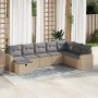Set de sofás de jardín y cojines 8 piezas ratán sintético beige de , Conjuntos de jardín - Ref: Foro24-3325435, Precio: 530,3...