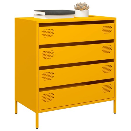 Aparador acero laminado en frío amarillo mostaza 68x39x73,5 cm de , Aparadores - Ref: Foro24-851289, Precio: 131,96 €, Descue...