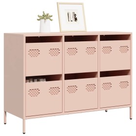 Aparador de acero laminado en frío rosa 101,5x39x73,5 cm de , Aparadores - Ref: Foro24-851263, Precio: 134,37 €, Descuento: %