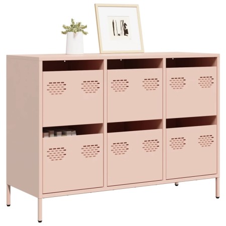 Aparador de acero laminado en frío rosa 101,5x39x73,5 cm de , Aparadores - Ref: Foro24-851263, Precio: 134,37 €, Descuento: %