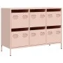 Aparador de acero laminado en frío rosa 101,5x39x73,5 cm de , Aparadores - Ref: Foro24-851263, Precio: 131,81 €, Descuento: %