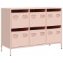 Aparador de acero laminado en frío rosa 101,5x39x73,5 cm de , Aparadores - Ref: Foro24-851263, Precio: 134,37 €, Descuento: %