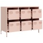 Aparador de acero laminado en frío rosa 101,5x39x73,5 cm de , Aparadores - Ref: Foro24-851263, Precio: 134,37 €, Descuento: %