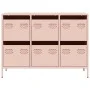 Aparador de acero laminado en frío rosa 101,5x39x73,5 cm de , Aparadores - Ref: Foro24-851263, Precio: 131,81 €, Descuento: %