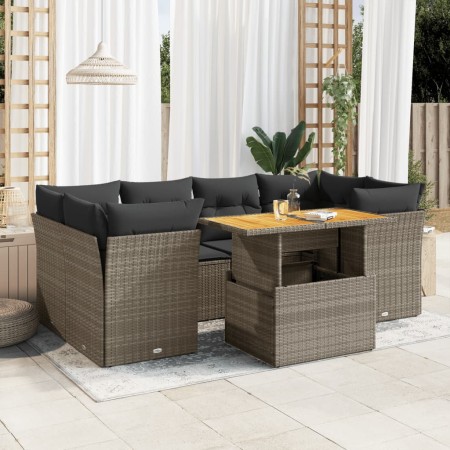 Set de sofás de jardín 7 pzas con cojines ratán sintético gris de , Conjuntos de jardín - Ref: Foro24-3326895, Precio: 480,06...