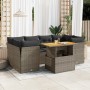 Set de sofás de jardín 7 pzas con cojines ratán sintético gris de , Conjuntos de jardín - Ref: Foro24-3326895, Precio: 480,06...