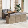 Juego de sofás jardín con cojines 6 pzas ratán sintético beige de , Conjuntos de jardín - Ref: Foro24-3326992, Precio: 516,92...