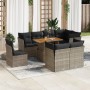 Set de sofás de jardín con cojines 9 pzas ratán sintético gris de , Conjuntos de jardín - Ref: Foro24-3326944, Precio: 627,06...