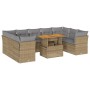 Juego de sofás jardín con cojines beige 10 pzas ratán sintético de , Conjuntos de jardín - Ref: Foro24-3326971, Precio: 673,5...
