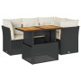 Set de muebles de jardín 5 pzas y cojines ratán sintético negro de , Conjuntos de jardín - Ref: Foro24-3326919, Precio: 363,0...