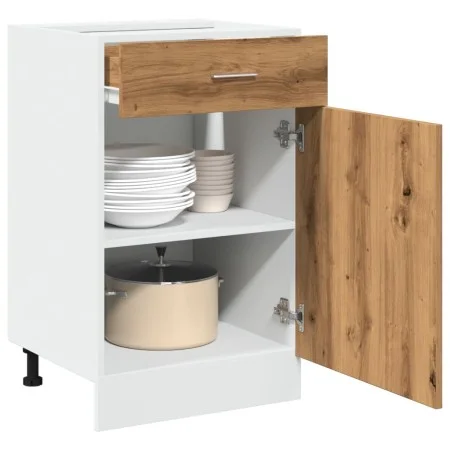Armario inferior cajón madera roble artisan 50x46x81,5 cm de , Armarios de cocina - Ref: Foro24-856087, Precio: 89,99 €, Desc...