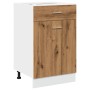 Armario inferior cajón madera roble artisan 50x46x81,5 cm de , Armarios de cocina - Ref: Foro24-856087, Precio: 91,69 €, Desc...