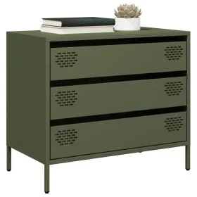 Aparador de acero laminado en frío verde oliva 68x39x58,5 cm de , Aparadores - Ref: Foro24-851296, Precio: 112,60 €, Descuent...