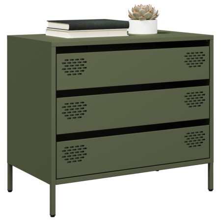 Aparador de acero laminado en frío verde oliva 68x39x58,5 cm de , Aparadores - Ref: Foro24-851296, Precio: 114,03 €, Descuent...