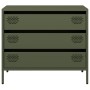 Aparador de acero laminado en frío verde oliva 68x39x58,5 cm de , Aparadores - Ref: Foro24-851296, Precio: 114,03 €, Descuent...