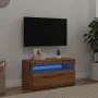 TV-Möbel mit LED-Lichtern aus Eichenholz, handgefertigt, 75x35x40 cm. von , TV-Möbel - Ref: Foro24-856317, Preis: 52,10 €, Ra...
