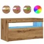 TV-Möbel mit LED-Lichtern aus Eichenholz, handgefertigt, 75x35x40 cm. von , TV-Möbel - Ref: Foro24-856317, Preis: 52,10 €, Ra...