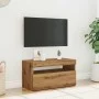 TV-Möbel mit LED-Lichtern aus Eichenholz, handgefertigt, 75x35x40 cm. von , TV-Möbel - Ref: Foro24-856317, Preis: 52,10 €, Ra...