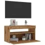 TV-Möbel mit LED-Lichtern aus Eichenholz, handgefertigt, 75x35x40 cm. von , TV-Möbel - Ref: Foro24-856317, Preis: 52,10 €, Ra...