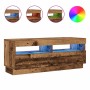 Mueble TV luces LED madera ingeniería envejecida 100x35x40 cm de , Muebles TV - Ref: Foro24-856355, Precio: 95,99 €, Descuent...