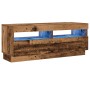 Mueble TV luces LED madera ingeniería envejecida 100x35x40 cm de , Muebles TV - Ref: Foro24-856355, Precio: 95,99 €, Descuent...
