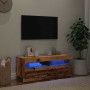 Mueble TV luces LED madera ingeniería envejecida 100x35x40 cm de , Muebles TV - Ref: Foro24-856355, Precio: 95,99 €, Descuent...