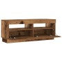 Mueble TV luces LED madera ingeniería envejecida 100x35x40 cm de , Muebles TV - Ref: Foro24-856355, Precio: 95,99 €, Descuent...