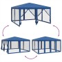 Carpa para fiestas con 8 paredes de malla HDPE azul 4x4 m de , Tiendas de campaña - Ref: Foro24-4010062, Precio: 130,40 €, De...