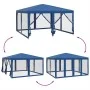 Carpa para fiestas con 8 paredes de malla HDPE azul 4x4 m de , Tiendas de campaña - Ref: Foro24-4010062, Precio: 127,82 €, De...