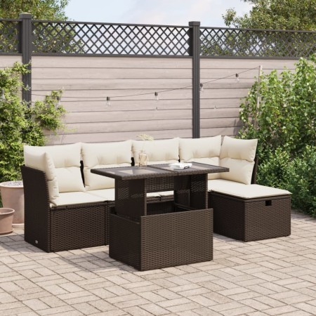 Set sofás de jardín 6 piezas y cojines ratán sintético marrón de , Conjuntos de jardín - Ref: Foro24-3326144, Precio: 414,39 ...