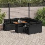 Set de sofás de jardín con cojines 9 pzas ratán sintético negro de , Conjuntos de jardín - Ref: Foro24-3327128, Precio: 653,9...
