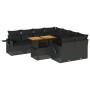 Set de sofás de jardín con cojines 9 pzas ratán sintético negro de , Conjuntos de jardín - Ref: Foro24-3327128, Precio: 653,9...