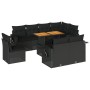 Set de sofás de jardín con cojines 9 pzas ratán sintético negro de , Conjuntos de jardín - Ref: Foro24-3327163, Precio: 699,9...