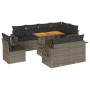 Set de sofás de jardín con cojines 9 pzas ratán sintético gris de , Conjuntos de jardín - Ref: Foro24-3327168, Precio: 644,64...