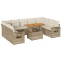 Juego de sofás jardín con cojines beige 10 pzas ratán sintético de , Conjuntos de jardín - Ref: Foro24-3327194, Precio: 773,1...