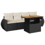 Set de muebles de jardín 5 pzas y cojines ratán sintético negro de , Conjuntos de jardín - Ref: Foro24-3327206, Precio: 360,9...