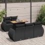 Set de sofás de jardín 6 piezas y cojines ratán sintético negro de , Conjuntos de jardín - Ref: Foro24-3327212, Precio: 481,5...