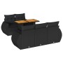 Set de sofás de jardín 6 piezas y cojines ratán sintético negro de , Conjuntos de jardín - Ref: Foro24-3327212, Precio: 481,5...