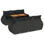 Set de sofás de jardín 7 pzas con cojines ratán sintético negro de , Conjuntos de jardín - Ref: Foro24-3327219, Precio: 544,8...