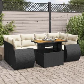 Set de sofás de jardín 7 pzas con cojines ratán sintético negro de , Conjuntos de jardín - Ref: Foro24-3327227, Precio: 504,2...