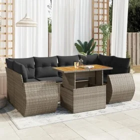 Set de sofás de jardín 7 pzas con cojines ratán sintético gris de , Conjuntos de jardín - Ref: Foro24-3327231, Precio: 507,76...