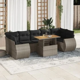 Set de sofás de jardín y cojines 8 piezas ratán sintético gris de , Conjuntos de jardín - Ref: Foro24-3327238, Precio: 554,47...