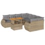 Set de sofás de jardín con cojines 9 pzas ratán sintético beige de , Conjuntos de jardín - Ref: Foro24-3327244, Precio: 651,0...