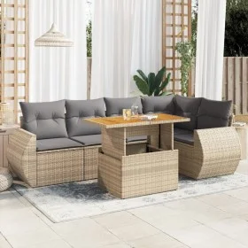 Juego de sofás jardín con cojines 6 pzas ratán sintético beige de , Conjuntos de jardín - Ref: Foro24-3327265, Precio: 455,21...