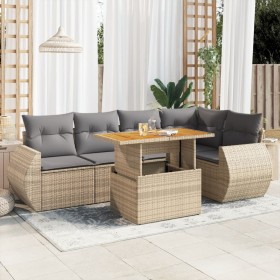 Juego de sofás jardín con cojines 6 pzas ratán sintético beige de , Conjuntos de jardín - Ref: Foro24-3327265, Precio: 462,21...