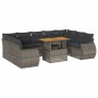 Set de sofás de jardín y cojines 10 pzas ratán sintético gris de , Conjuntos de jardín - Ref: Foro24-3327308, Precio: 714,80 ...