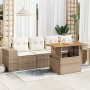 Juego de sofás jardín con cojines 5 pzas ratán sintético beige de , Conjuntos de jardín - Ref: Foro24-3327320, Precio: 429,62...