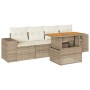 Juego de sofás jardín con cojines 5 pzas ratán sintético beige de , Conjuntos de jardín - Ref: Foro24-3327320, Precio: 429,62...